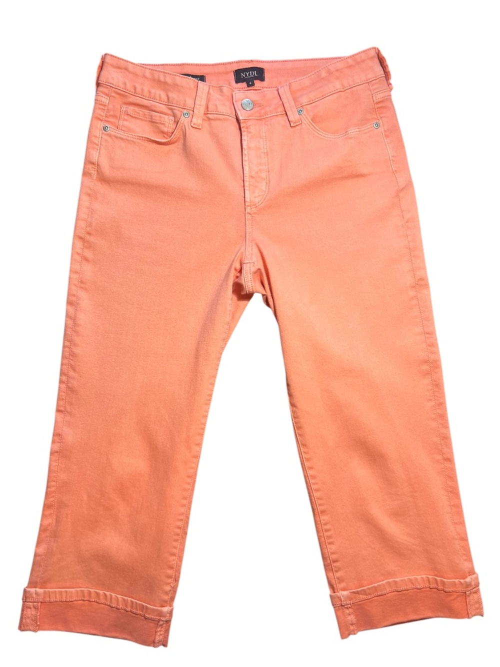 NYDJ Women's Marilyn Crop Jeans with Lift X Tuck Technology Size 6 Orange Preppy